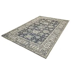 Vlakgeweven vloerkleed - Zuleina (donkergrijs)