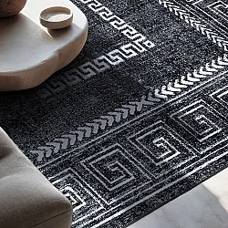 Vlakgeweven vloerkleed - Ankara Versace (zwart)