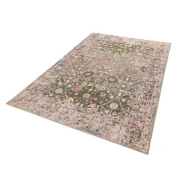 Vlakgeweven vloerkleed - Bouhjar (groen/multi)