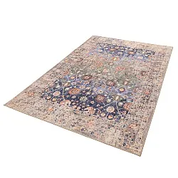 Vlakgeweven vloerkleed - Bouhjar (marineblauw/multi)