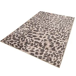 Vlakgeweven vloerkleed - Cheetah (beige/zwart)