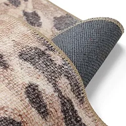Vlakgeweven vloerkleed - Cheetah (beige/zwart)
