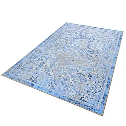 Vlakgeweven vloerkleed - Denizli (blauw)
