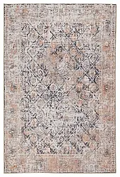 Vlakgeweven vloerkleed - Douz (zwart/beige)