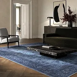 Vlakgeweven vloerkleed - Gombalia (marineblauw)