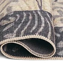 Vlakgeweven vloerkleed - Kisumu (beige/zwart)