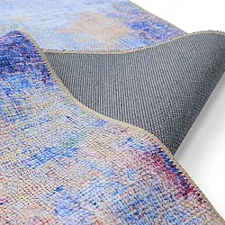 Vlakgeweven vloerkleed - Mogoro (blauw/multi)