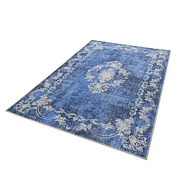 Vlakgeweven vloerkleed - Taknis (blauw)