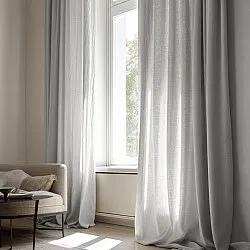 Gordijnen - Gordijn met linnenimitatie Andrada (grijs)