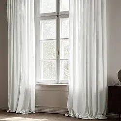 Gordijnen - Gordijn met linnenimitatie Andrada (wit)