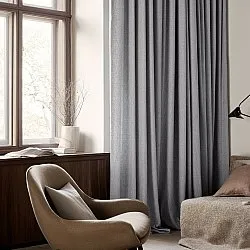 Gordijnen - Linnen gordijnen Melania (lichtgrijs)