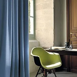 Gordijnen - Linnen gordijnen Melania (donkerblauw)