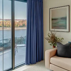 Gordijnen - Verduisteringsgordijnen Octavia (donkerblauw)