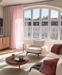 Gordijnen - Kantengordijn Hilma (roze)