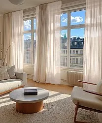 Gordijnen - Kantengordijn Hilma (licht beige)