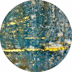 Rond vloerkleed - Mira (geel-blå)