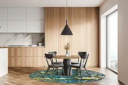 Rond vloerkleed - Mira (geel-blå)