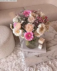 Hoogpolig vloerkleed - Janjira (wit)