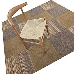 Vloerbedekking - Almeria Tapijttegels 24 st. (onregelmatig gestreept bruin)