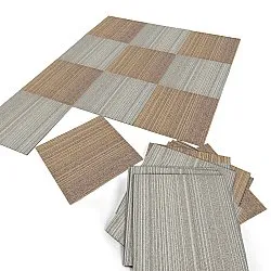 Vloerbedekking - Almeria Tapijttegels 24 st. (onregelmatig gestreept bruin)