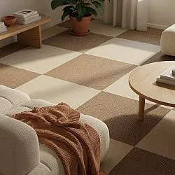 Vloerbedekking - Almeria Tapijttegels 24 st. (gestreept bruin)