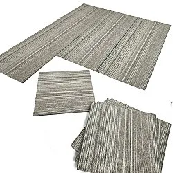 Vloerbedekking - Almeria Tapijttegels 24 st. (onregelmatig gestreept grijs)