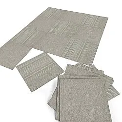 Vloerbedekking - Almeria Tapijttegels 24 st. (onregelmatig gestreept grijs)