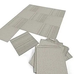 Vloerbedekking - Almeria Tapijttegels 24 st. (onregelmatig gestreept grijs)