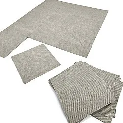 Vloerbedekking - Almeria Tapijttegels 24 st. (gestreept grijs)