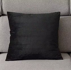Kussensloop - Striped Velvet 50 x 50 cm (zwart)