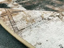 Rond vloerkleed - Flores (zwart/bruin/wit)