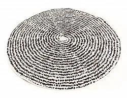 Rond vloerkleed - Brussels Swirl (zwart)
