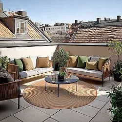 Rond vloerkleed - Ferragudo (oranje)