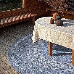 Rond vloerkleed - Indoor/Outdoor Angus (blauw)