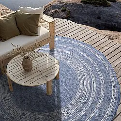 Rond vloerkleed - Indoor/Outdoor Angus (blauw)