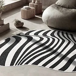 Vloerkleden voor binnen en buiten - utomhusmatta - Remina (zwart/wit)