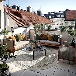 Ronde vloerkleden - Indoor/Outdoor Malcolm (grijs)