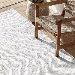 Vloerkleden voor binnen en buiten - Orta Wool Look (lichtgrijs)
