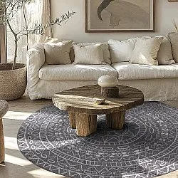 Rond vloerkleed - Brussels Diamond (grijs)