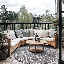 Rond vloerkleed - Brussels Diamond (grijs)