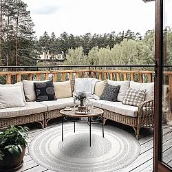 Ronde vloerkleden - Indoor/Outdoor Angus (grijs)