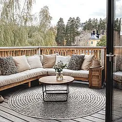 Rond vloerkleed - Brussels Swirl (grijs)