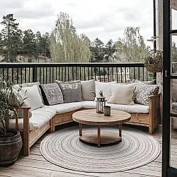 Rond vloerkleed - Brussels Weave (grijs)