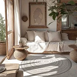 Rond vloerkleed - Brussels Weave (grijs)