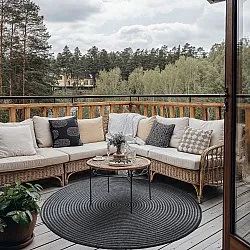 Rond vloerkleed - Ferragudo (antraciet)