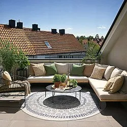 Ronde vloerkleden - Indoor/Outdoor Malcolm (blauw)