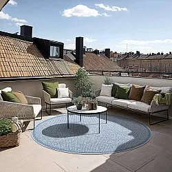 Rond vloerkleed - Tromsø (blauw)