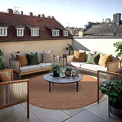 Rond vloerkleed - Tromsø (oranje)