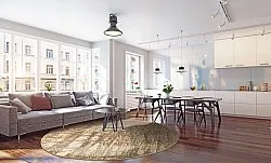 Rond vloerkleed - Junes (goud)