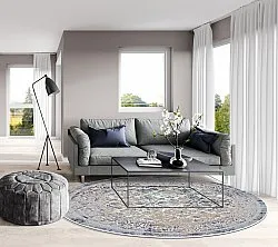 Rond vloerkleed - Denizli (blauw)